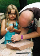 Carving Stone at Traquair Fair
